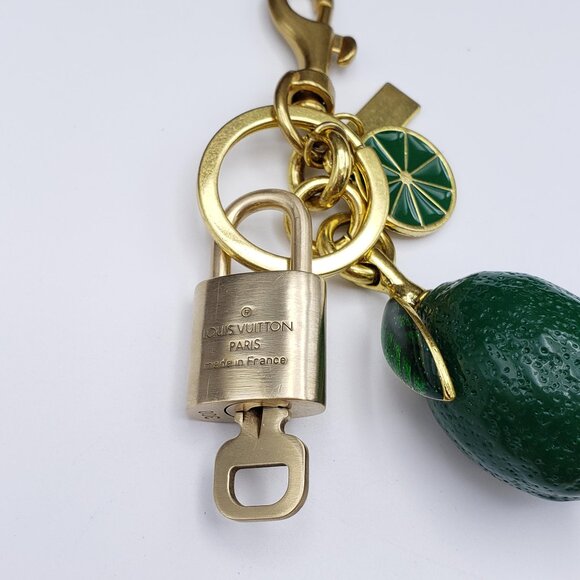 Louis Vuitton Monogram Lemon Charm Key Chain | Louis Vuitton  Authentic Louis Vuitton Lock & Key with Unbranded Lemon Charm, Keychain